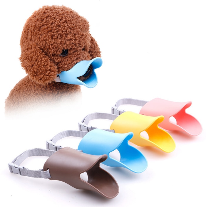 Hondenmuilkorf siliconen schattige eendenmondmasker snuit blaf bijtstop kleine hond anti-bijt maskers voor hondenproducten huisdieraccessoires