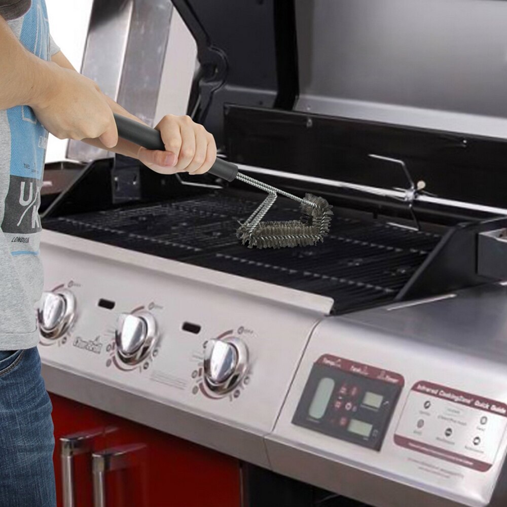 BBQ Grill Brush Barbecue Grill Grate Cleaner Stainless Steel Wire Brush