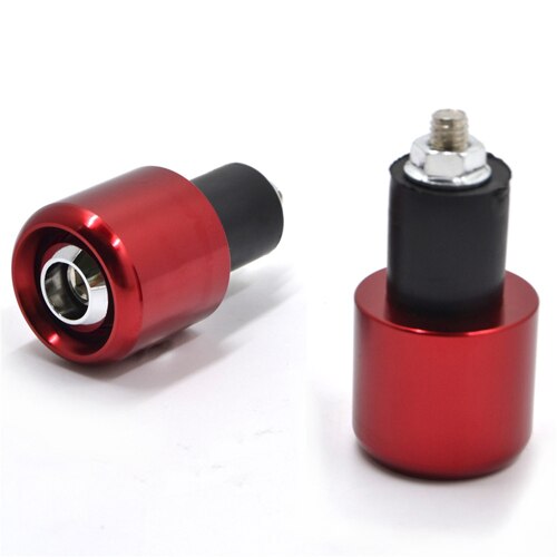 Bjmoto motorcykel anti vibrationsbalans handtag ändplugg greppändar lock för 22mm styr med 18mm inre hål: Röda grepp ändar lock