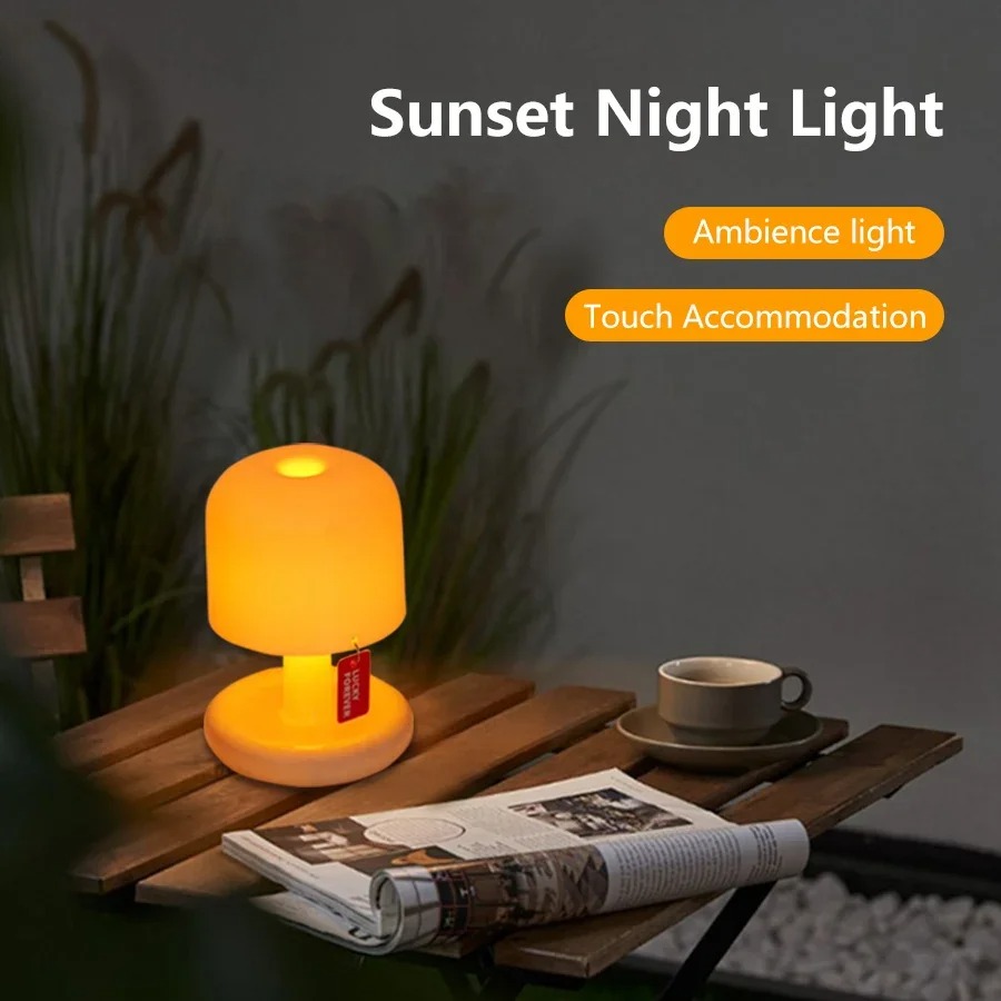 Solnedgang nattlys ledet bordlampe mini usb oppladbar skrivebord nattbord soverom bar rominnredning atmosfære stemningslys minimalistisk