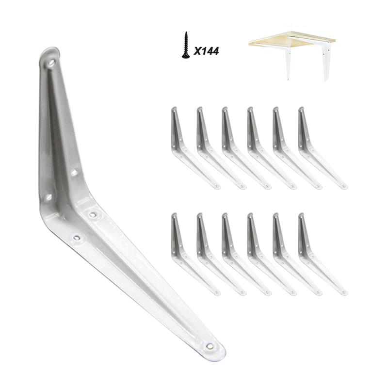 Shelf Brackets Heavy Duty L Bracket Corner Brace Support Metal Joint Angle Bracket For Hanging Floating Shelves Bracket Shelf: 12pcs