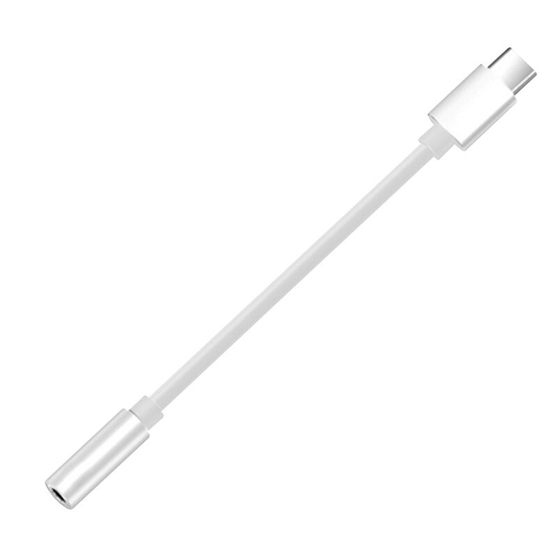 Usb type c  to 3.5mm aux adapter type -c 3 5 jack lydkabel original for samsung galaxy  s21 ultra  s20 note 20 plus xiaomi  mi 9 8: Hvit