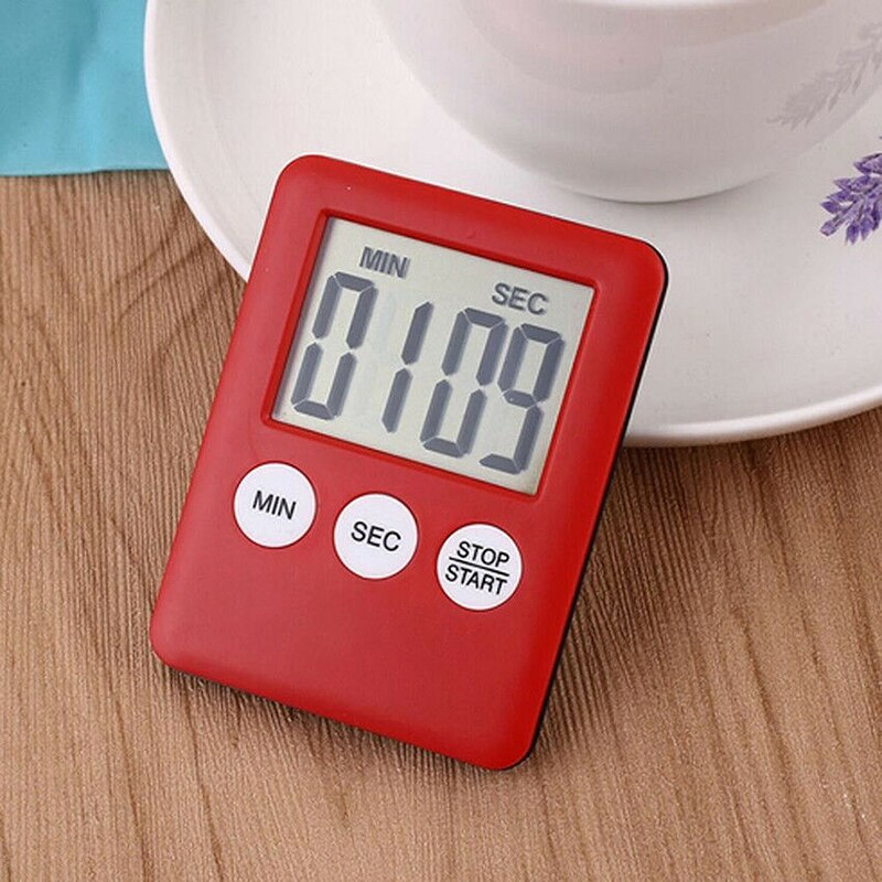 Super Thin LCD Digital Screen Kitchen Timer Square Cooking Count Up Countdown Alarm Sleep Stopwatch Temporizador Clock