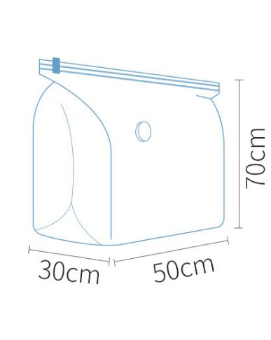 Pladsbesparende vakuum opbevaringsposer ingen pumpe nødvendig terning ekstra stor taske til tæppe dyne pude sengetøj premium stærk genanvendelig: 50 x 70 x 30cm