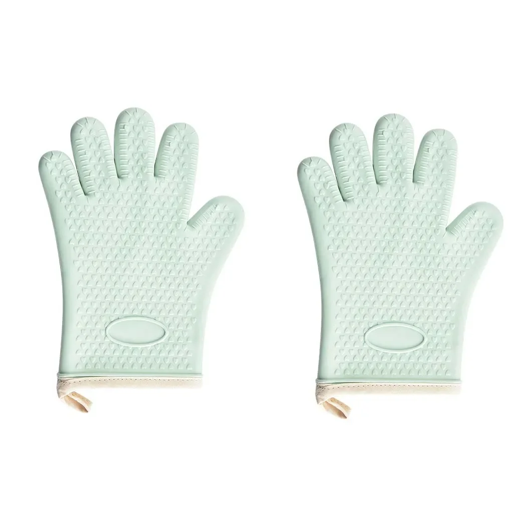 Barbecue Oven Gloves Anti-slip Heat Insulation Cooking Tools and Barbecue 1pair High Temperature Resistance Anti-scald Thicken: Yellow