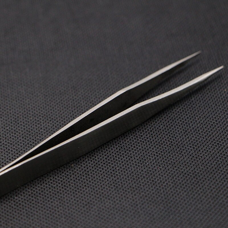 10Pcs/lot Tweezer Straight Stainless Stell Long Nose TS12