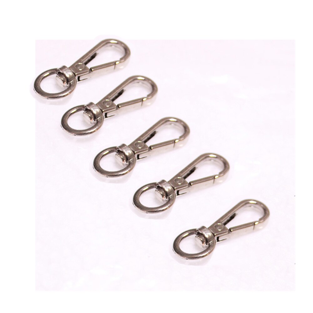 1-5 pçs 4 tamanhos de metal giratória gatilho lagosta fecho snap gancho fivela chave colhedor para diy artesanato mochila saco peças acessórios: silver M