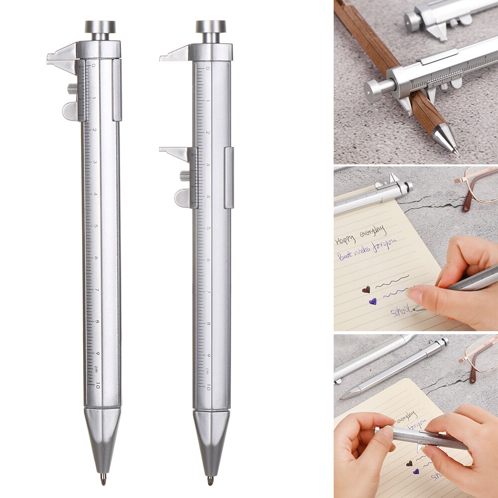 1PC Multifunctional Vernier Calipers Pen 0.5mm Blue Black Gel Ink Pen Roller Ballpoint Pen Stationery School Office Supply