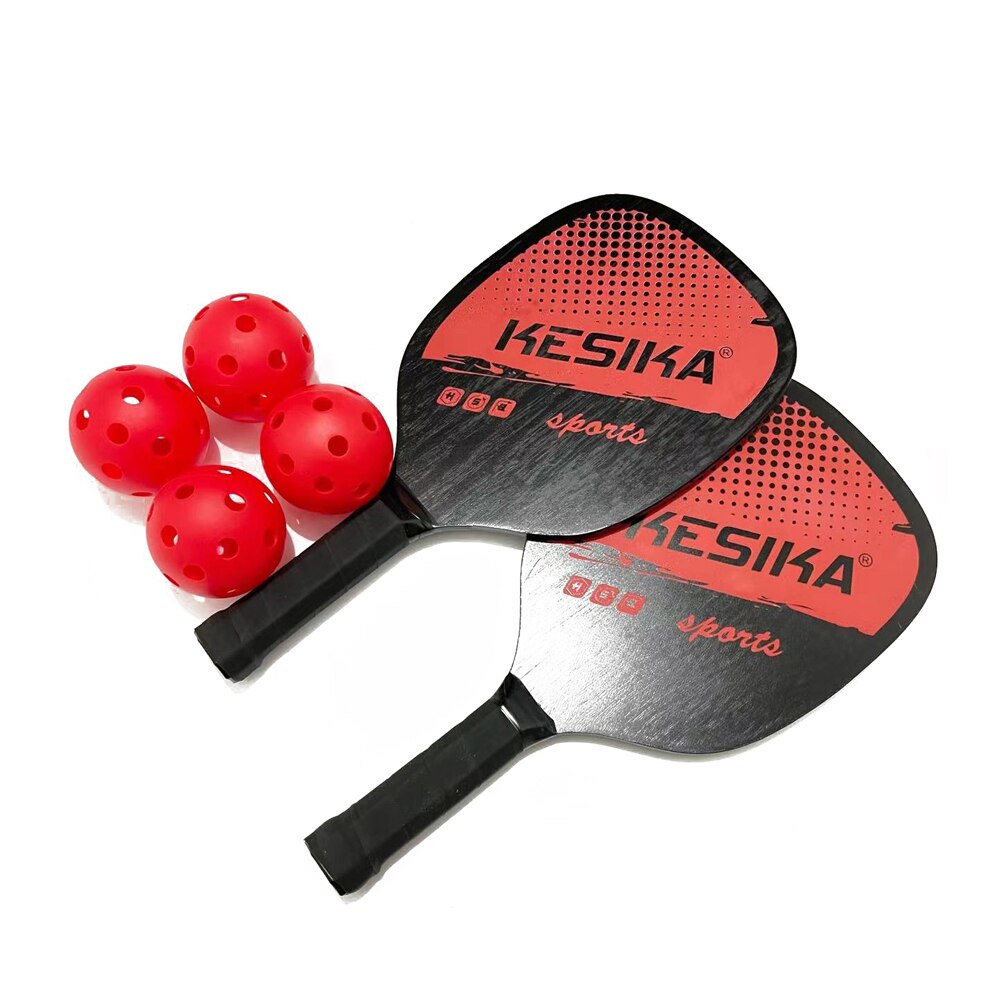 Pickleball Paddle Set Pickleball Rackets Bal Set 2 Rackets &amp; Amp 4 Pickleball Ballen Met Draagtas Voor Mannen Vrouwen: Rood