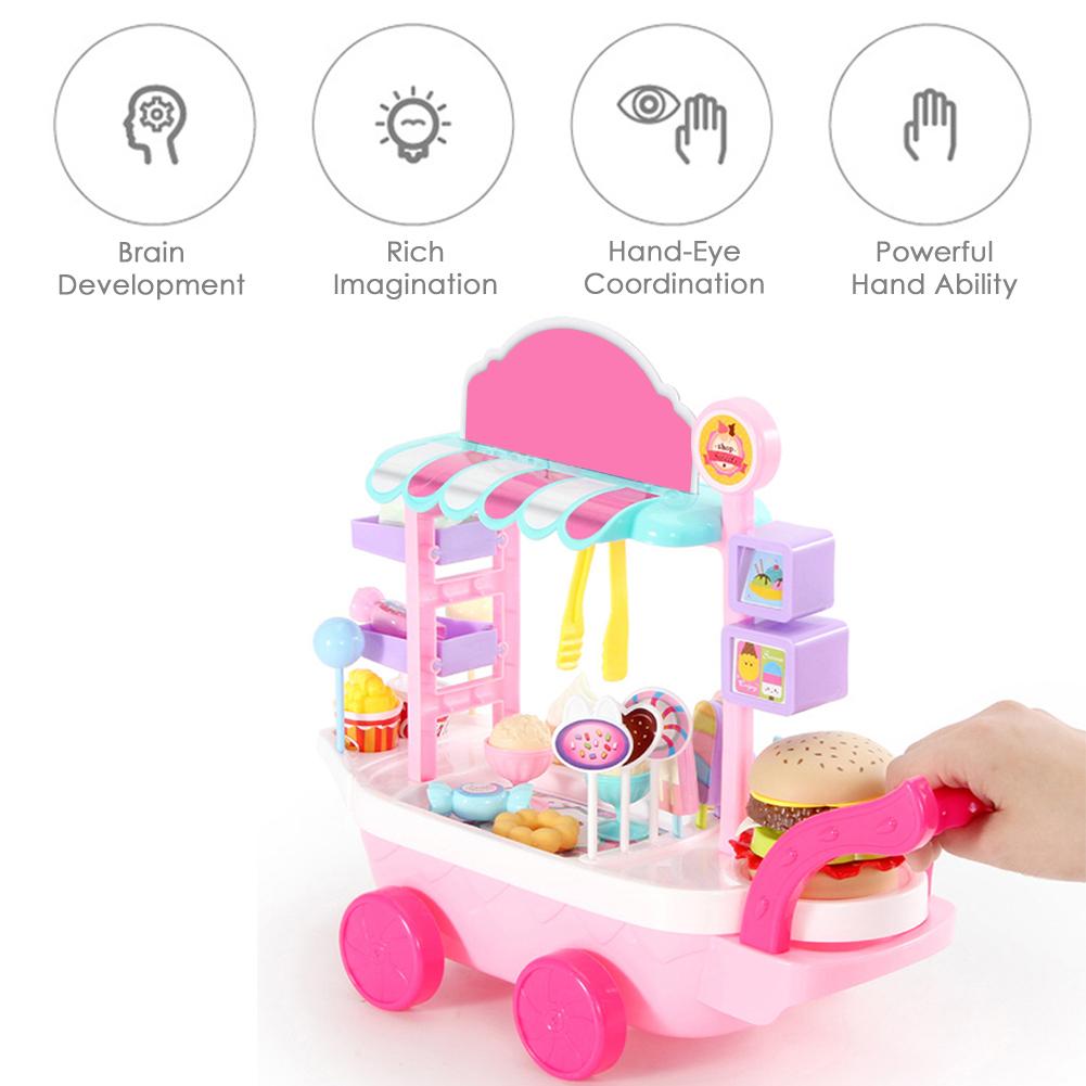 Plastic Mini Candy Trolley Ice Cream Candy Cart Educational Toy Pretend Play Set For 3 Years Old And Above