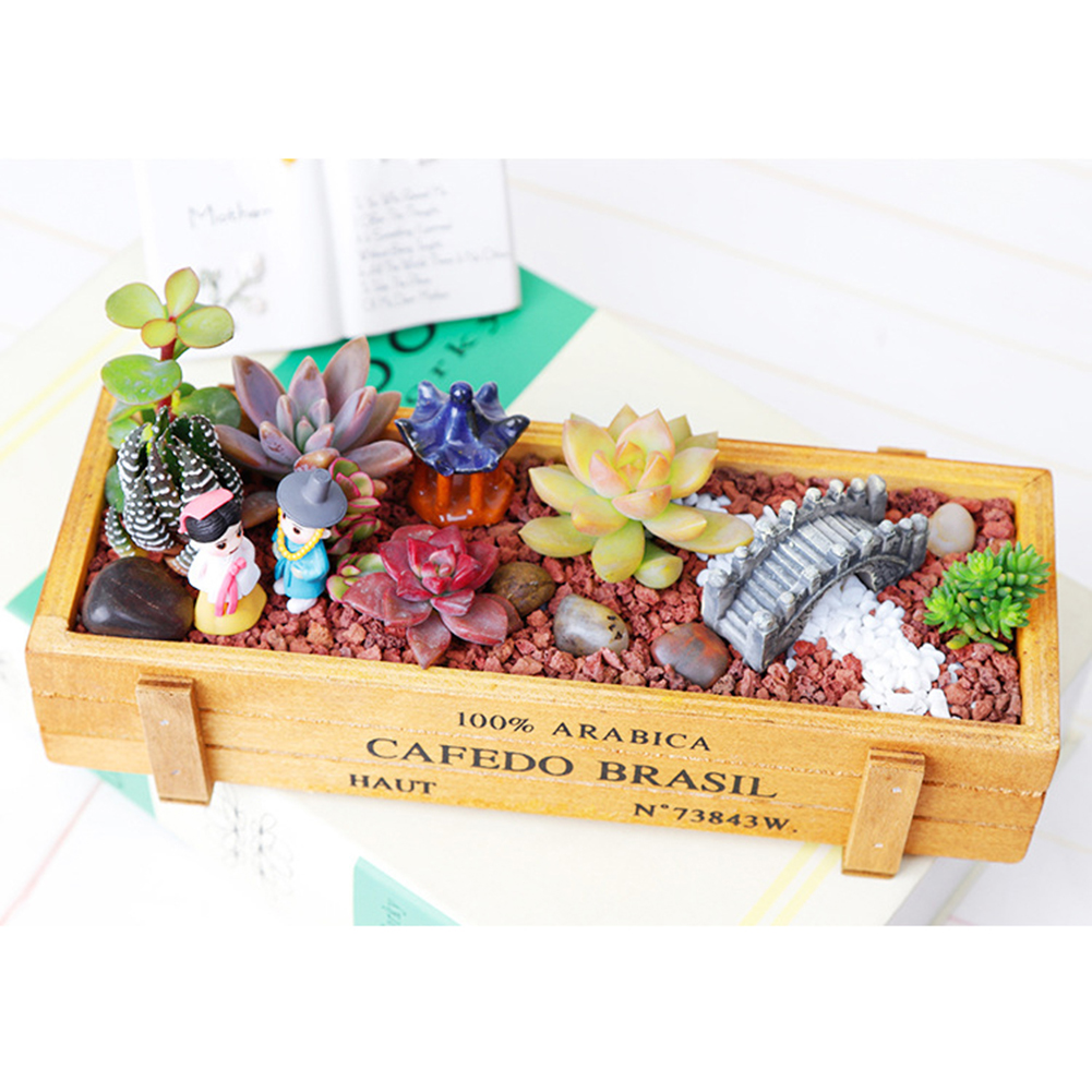 Caja para macetas de madera, jardín, flores, contenedor suculento, maceta, suministros para el jardín y hogar