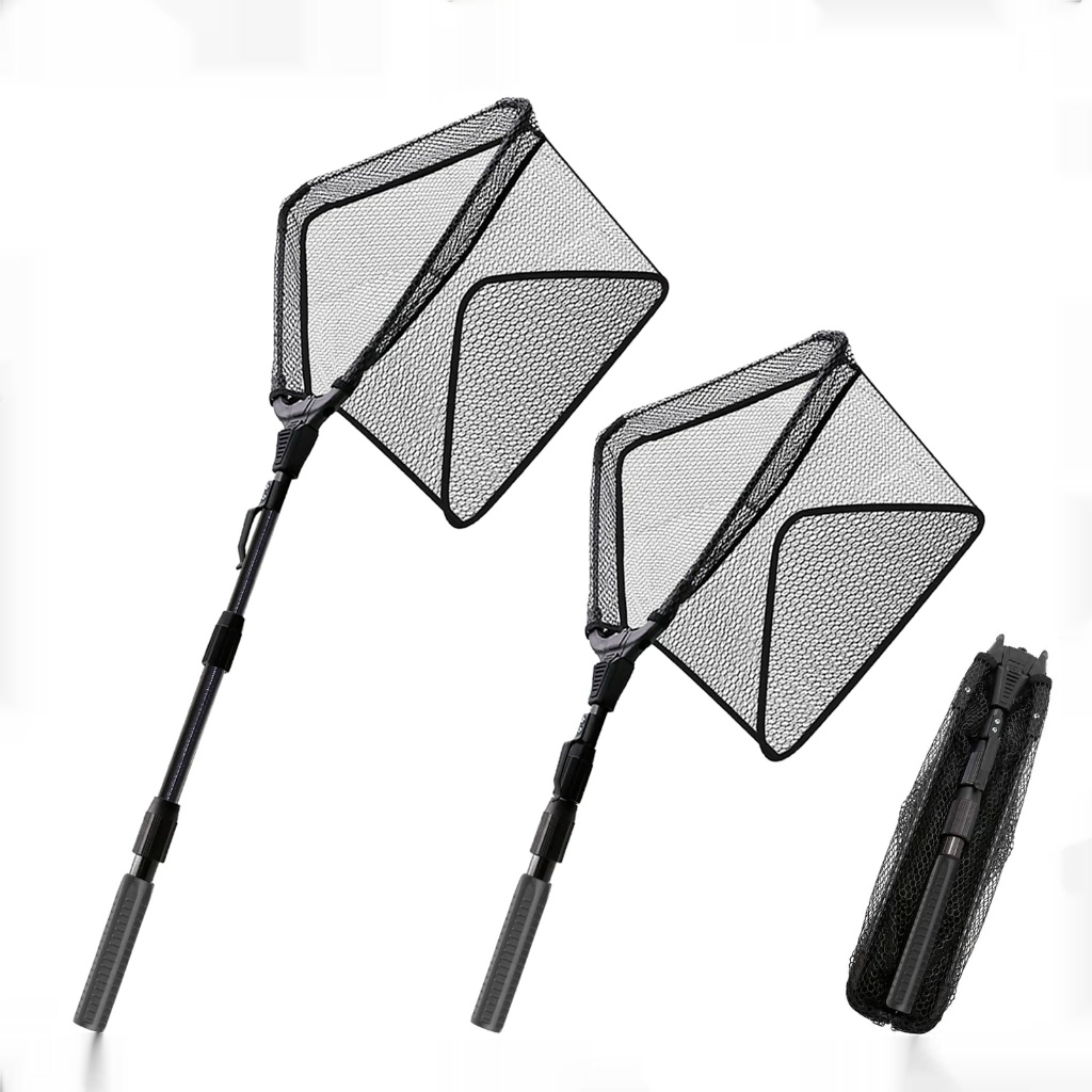 1.1M/1.8M/2.5M Opvouwbaar Visnet Drijvend Visnet Opvouwbaar Visnet Vissen Schepnet met Telescopische Staaf Rubberen Jas: 2 #