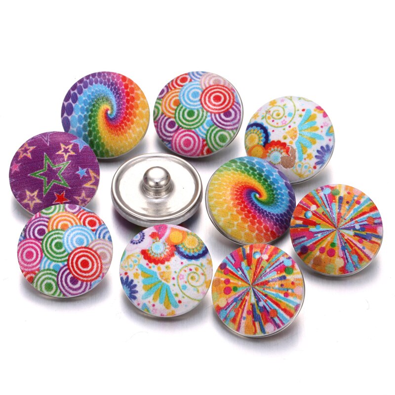 Newest 12pcs/lot snap jewelry 18mm snap buttons Christmas flower glass leather clasp snap button bracelet