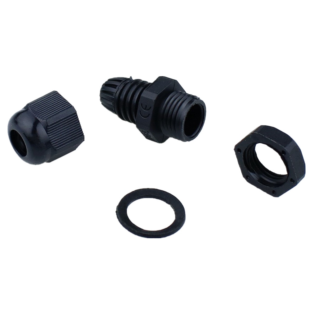 10Pcs PG7 Wartel Connector Waterdichte Nylon Plastic Voor 3-6.5Mm Kabel Ce Met Rubber ring