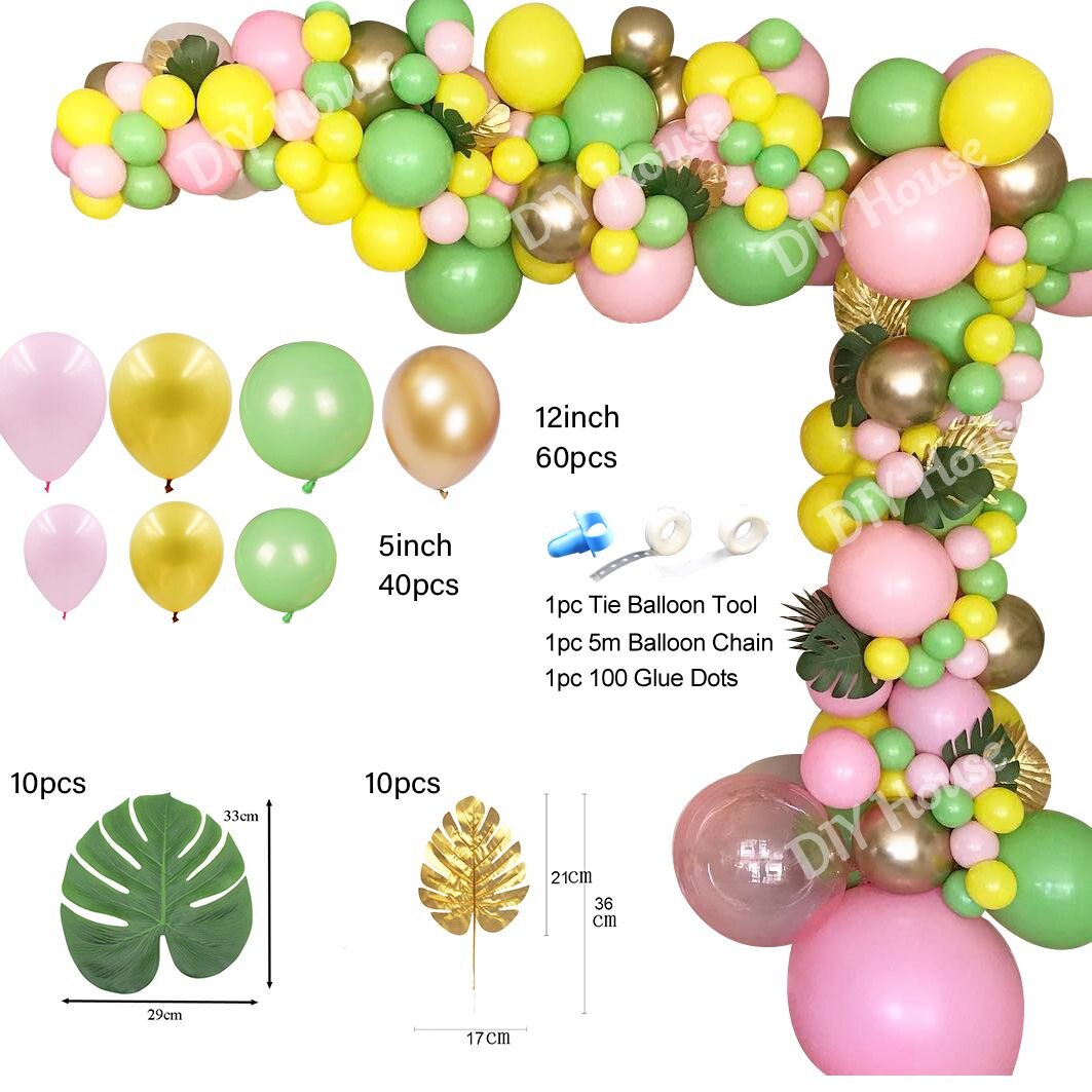 1Set Flamingo Theme Balloon Arch Pink Summer Pineapple Balls Wedding Party Decoration Happy Birthday Kids DIY Home Supplies: flamingo E
