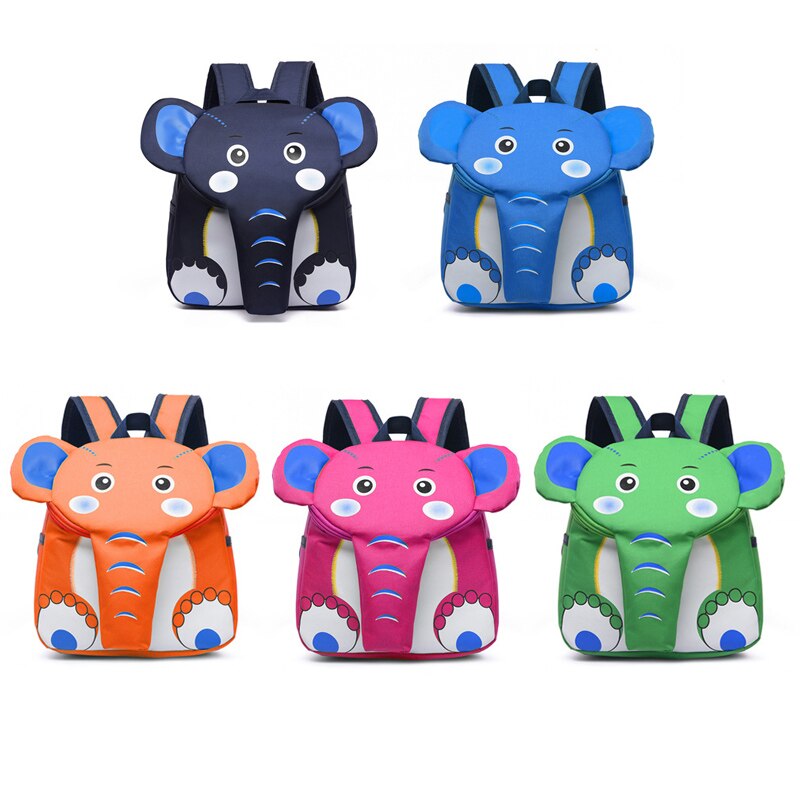 Subiu Sacos De Escola para Meninas Meninos Elefante Criativo 3D Projeto Animal Crianças Sacos de Crianças Mochila Mochila Escolar Dos Desenhos Animados Schoolbag