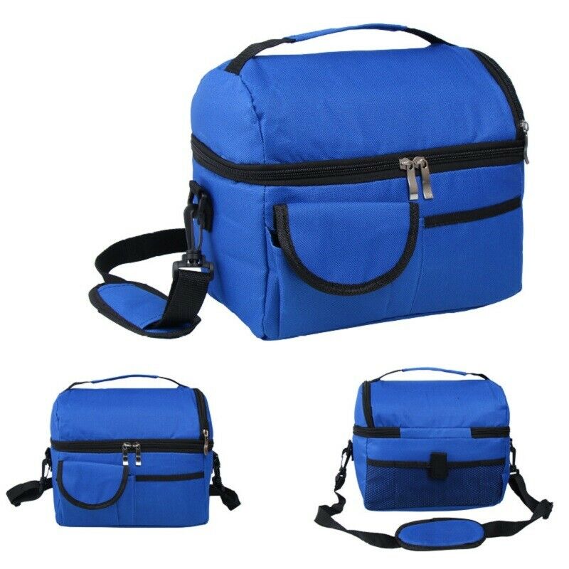 Insulated Lunch Box Tote Bag Travel Men Women Adult Cold Food Thermal Cooler 8L: navy