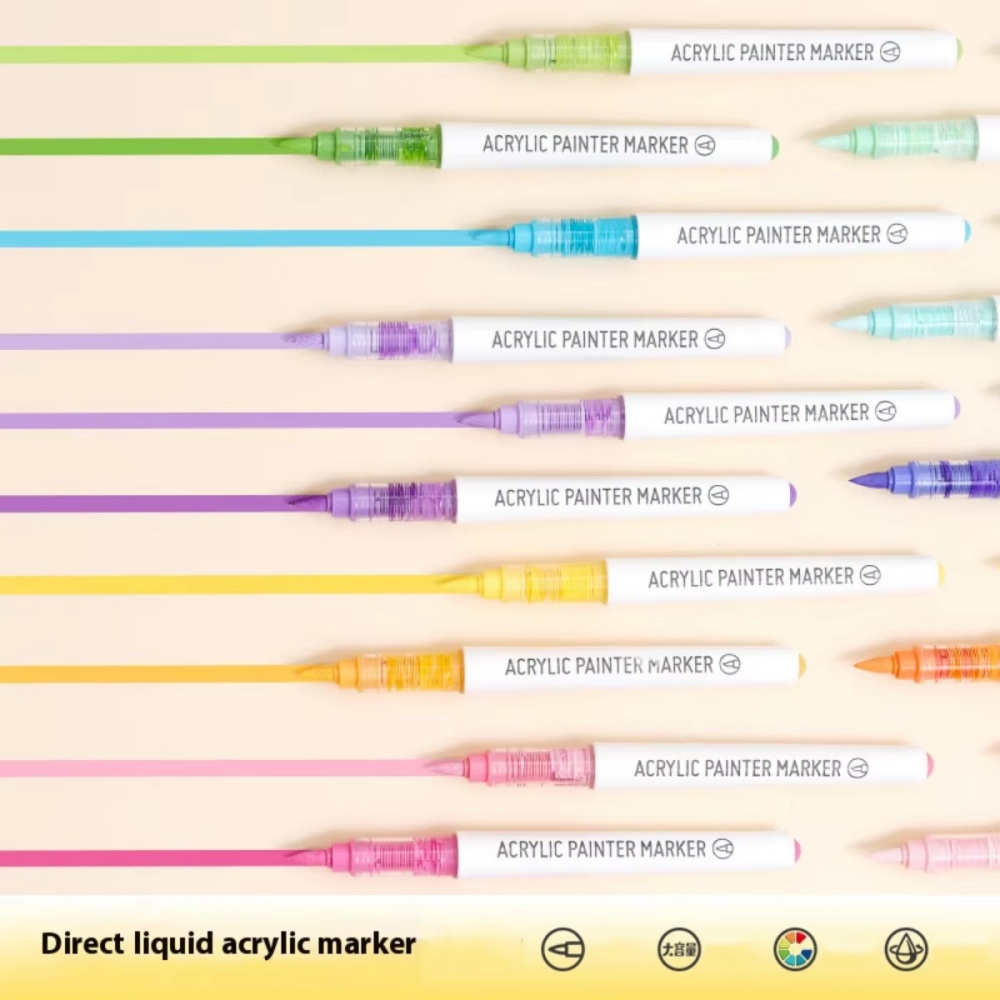 Ensemble de marqueurs en acrylique Languo pour documents empilables, stylos à encre à contrôle intelligent, fournitures d'art, ensemble de pinceaux pour étudiants