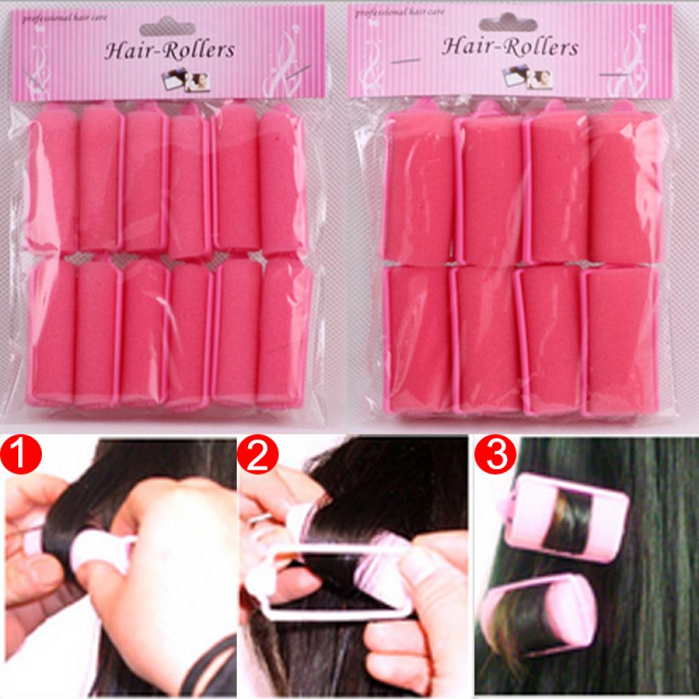 12 pièces/ensemble magique bigoudi rouleaux vague cheveux Curl style doux éponge rouleaux Salon de coiffure style cheveux friser outils