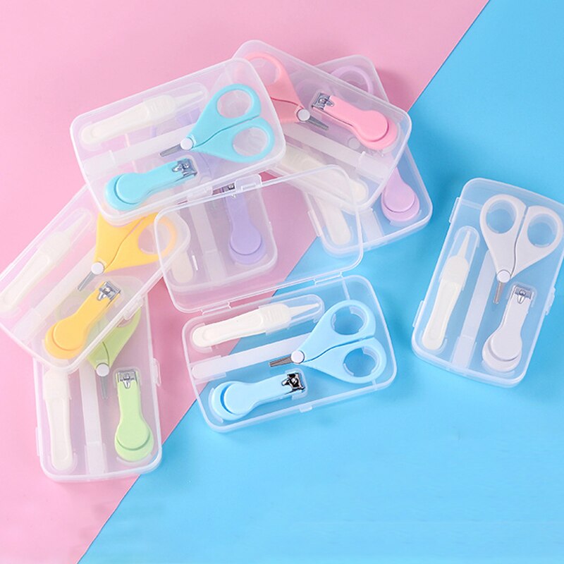 4Pcs/Set Mini Manicure Cutter Safety Multifunction Portable Short Blade Baby Care Set Nail Scissors Finger Trimmer Scissor