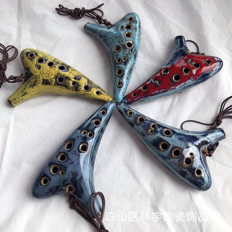 Chinese style classic 12 Hole Ocarina Ethnic Bagpipe Accessories Textbook Ocarina Crafts Retro Porcelain ocarina 12