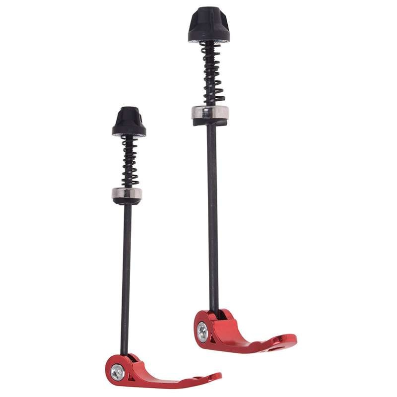 Pair MTB Bike Wheel Skewer Quick Release QR Front Rear Axle Red: Default Title