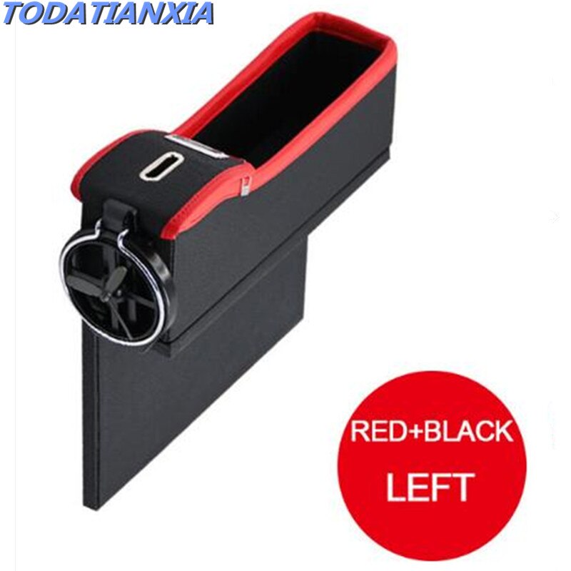 Auto Seat Gap Spleet Organisator Opbergdoos Voor Mazda 2 Mazda 3 Mazda 5 Mazda 6 CX5 CX-5 CX7 CX9 Atenza Axela: RED BLACK LEFT