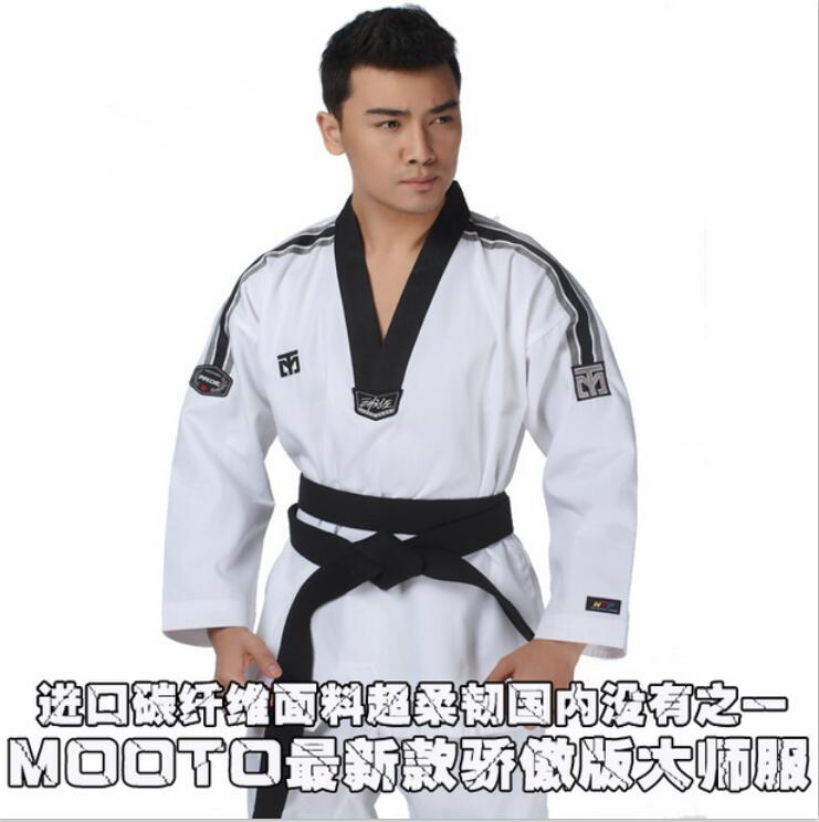 Mooto Master Taekwondo Dobok Trainers Wear Adult White Long Sleeved master uniforms taekwondo teacher uniforms: XL
