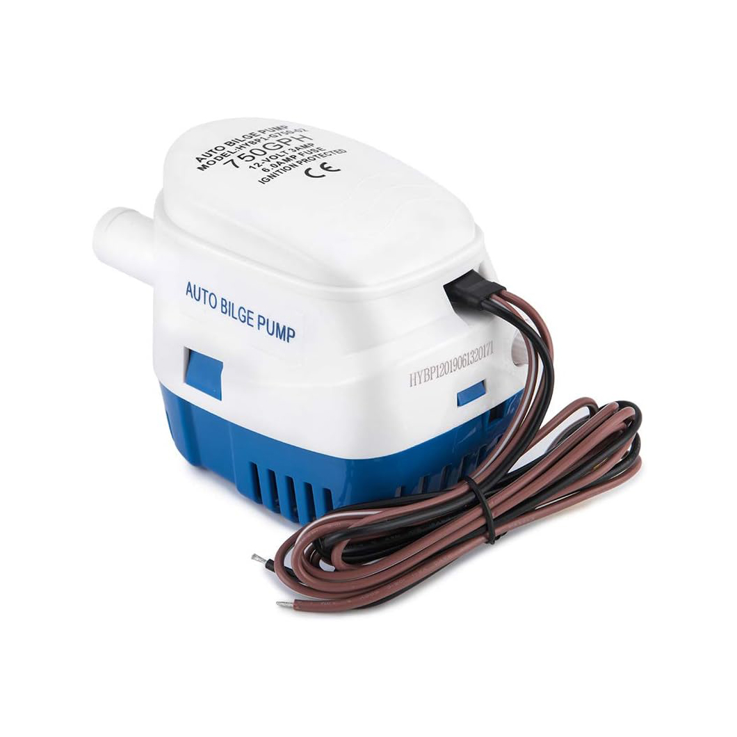 Boat Automatic Submersible Bilge Pump 12V 24V Volt DC Electric Marine Water Pump Small Auto 6500GPH 750GPH 1100GPH With Switch