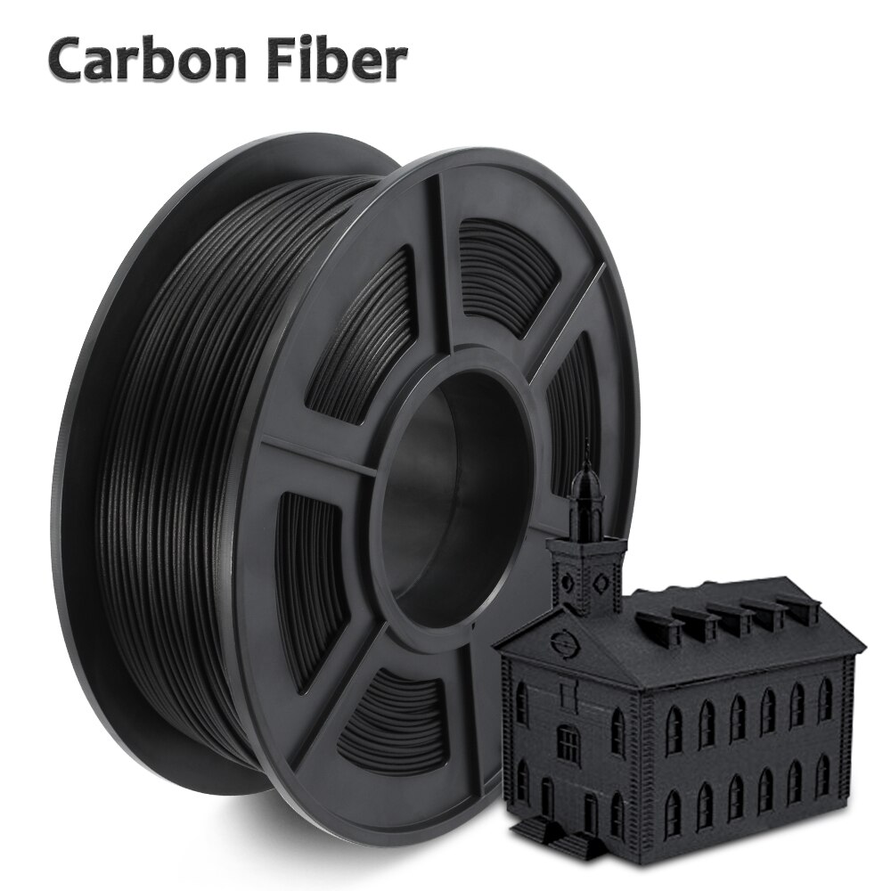 SUNLU PLA karbon Fiber 3D yazıcı Filament boyutlu doğruluk 1.75mm +/-0.02mm 1KG (2.2 lb) makara siyah 3д принтер пластик