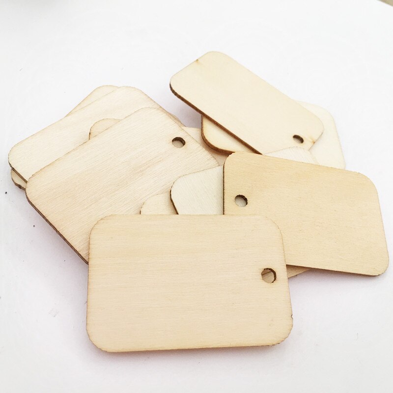 25 stück handgefertigte 5*3cm unbehandelte rechteckige holzanhänger aus holzspänen, diy-bastelarbeiten, ornamente, hochzeits-, weihnachts- und partydekorationen zum aufhängen