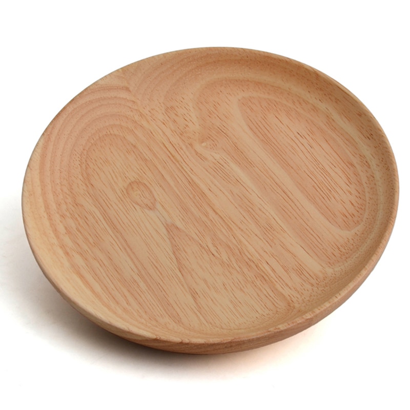 Platos redondos de madera, juego de platos grandes y pequeños de madera, plato para servir aperitivos, tartas, bandeja de comida, utensilios de madera, vajilla, 2 uds.