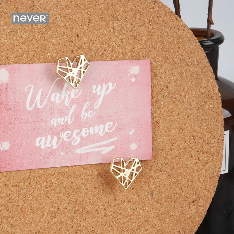 Metal Love heart Pin Board Cork Map Flag Push Pins gold Pin for office