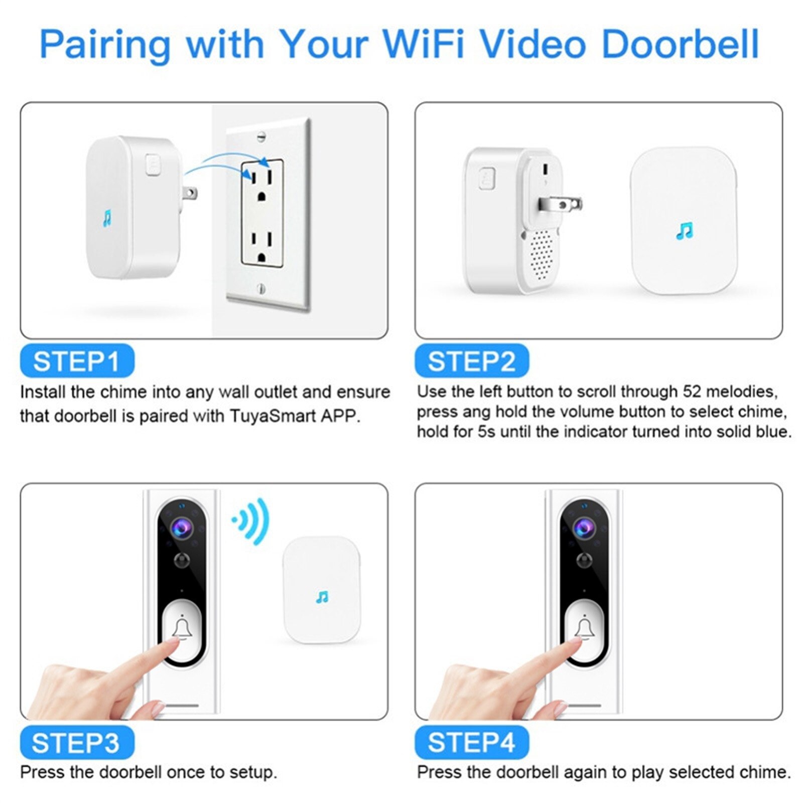 Smart Ip Video Intercom Wifi Video Deurtelefoon Deurbel Wifi Deurbel Camera Ir Alarm Draadloze Beveiliging Camera #3