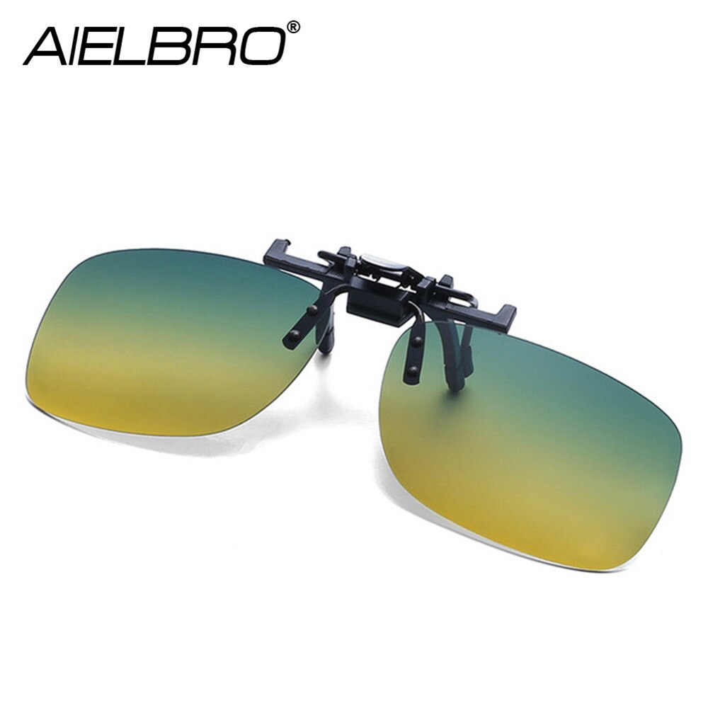 Clip on okulary spolaryzowane okulary mężczyźni kobiety jazda samochodem łowienie ryb jazda na rowerze turystyka okulary przeciwsłoneczne Night Vision okulary przeciwsłoneczne w formie nakładki: C08 GREEN YELLOW