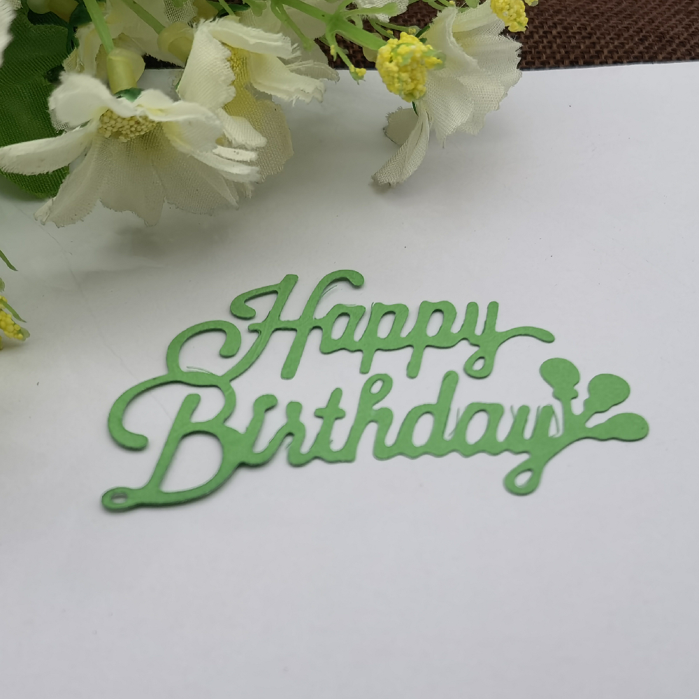 hermoso deseo cartas Feliz cumpleaños de corte de Metal muere plantilla Scrapbooking tarjeta para álbum de fotos de papel en relieve de troquel DIY