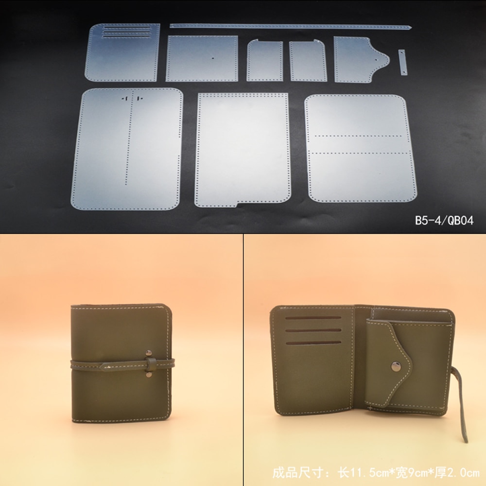 DIY small women folded wallet PVC template sewing pattern set