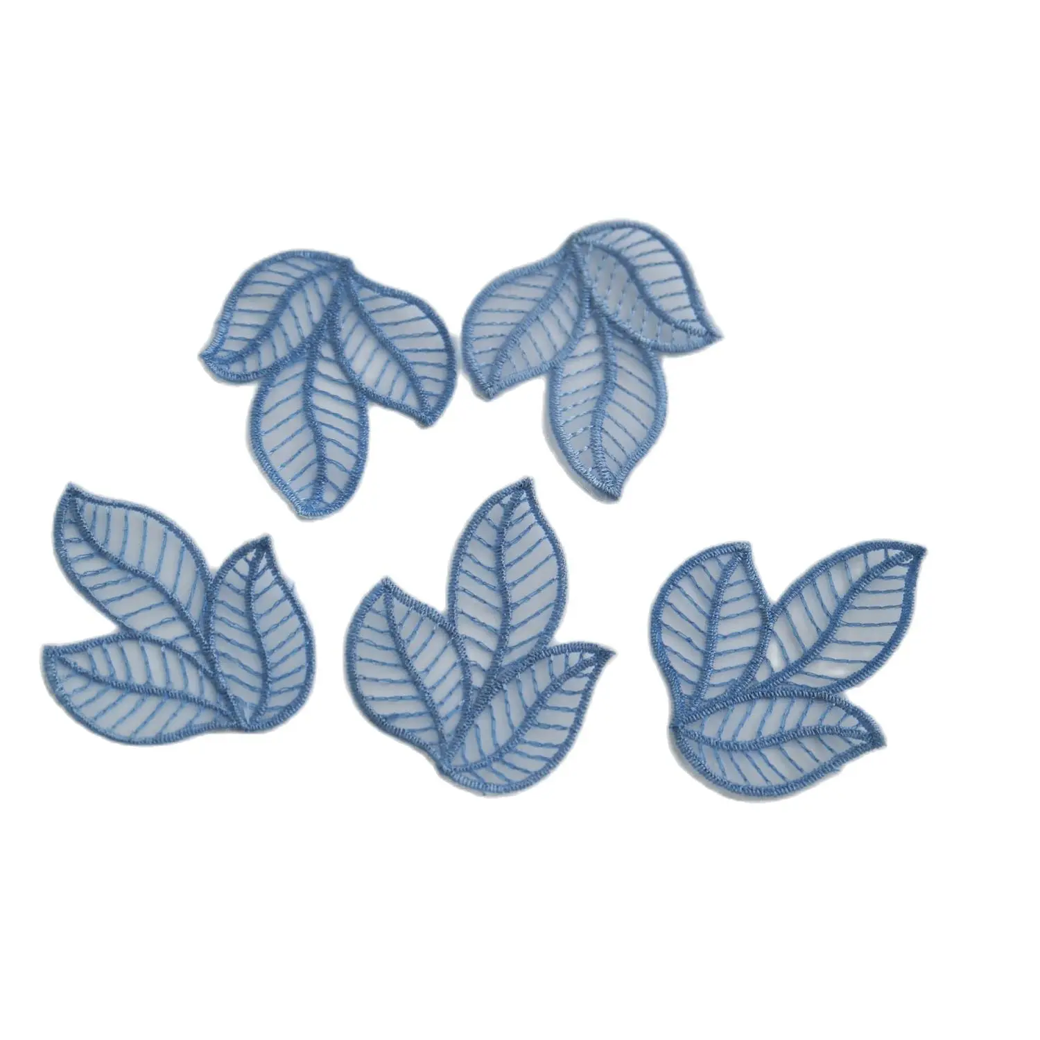 5 parches de hojas de organza de DIY para ropa, parches florales bordados para bolsos, parches decorativos, apliques para manualidades de costura: Latón envejecido