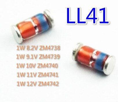 100PCS 1W LL41 SMD Zener Diode 8.2V/8V2 9.1V/9V1 10V 11V 12V ZM4738 ZM4739 ZM4740 ZM4741 ZM4742