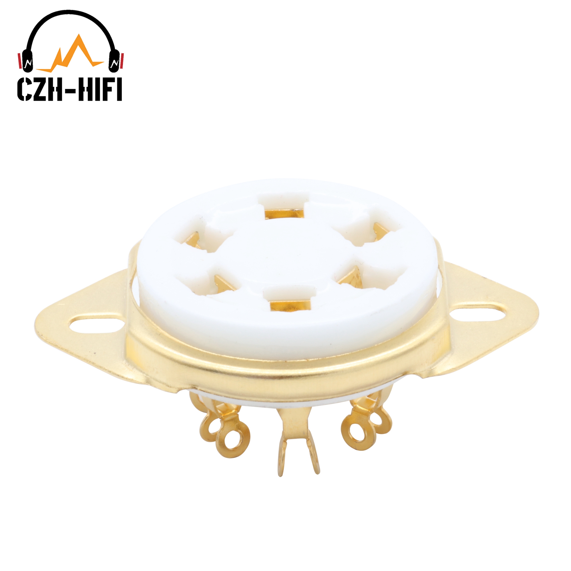 6pin U6A Rohr Buchse Keramik Ventil Basis Power Lampe Jack Für 2A5 6C6 6D6 KR43 KR49 VT57 VT58 Chassis Bottom Mount DIY HiFi