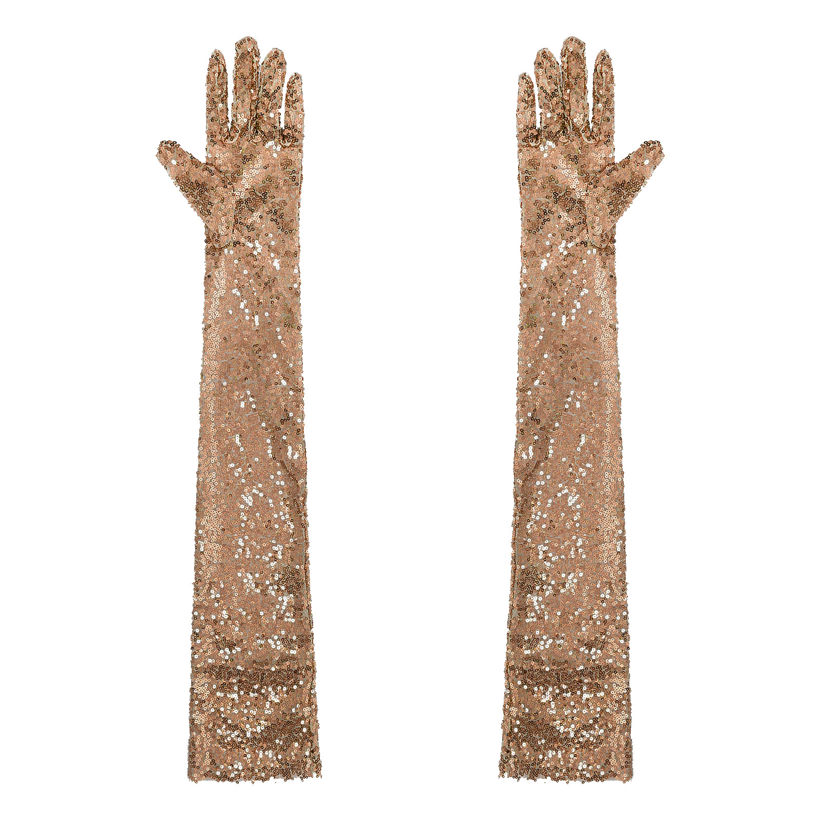 Damen 1920er Jahre lange Handschuhe Oper Finger Ellenbogen Länge lange Handschuhe glänzende Pailletten Mesh lange Handschuhe Rave Fäustlinge Ellenbogen Länge Vintage: Gold