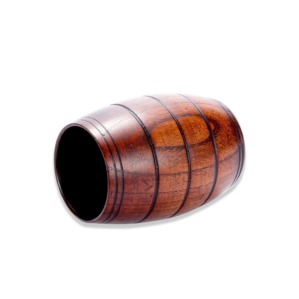 Handgemachter Holzbierkrug Im Fass-Design – Naturbelassen, 8x11 Cm, Umweltfreundlich, Sammlerstück