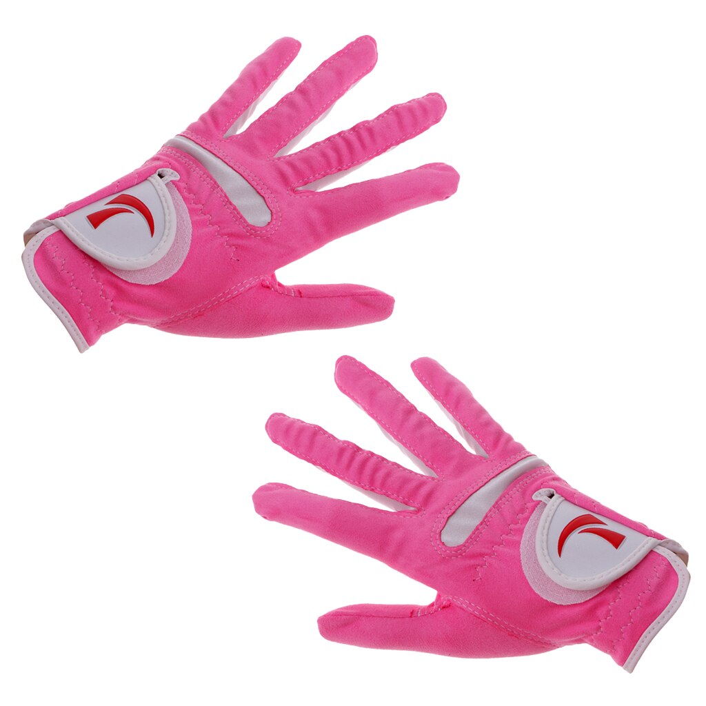 1 par kvinder skridsikre golfhandsker superfiber klud venstre højre hånd bløde åndbare golfhandsker pink
