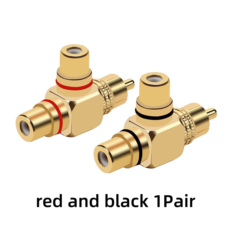 RCA-Adapter, 90 Grad rechtwinkliger Stecker, 1 RCA-Stecker auf 2 schnallen-Buchse, Audio--Video-Y-Splitter, Metallstecker für TV-Lautsprecher: grau