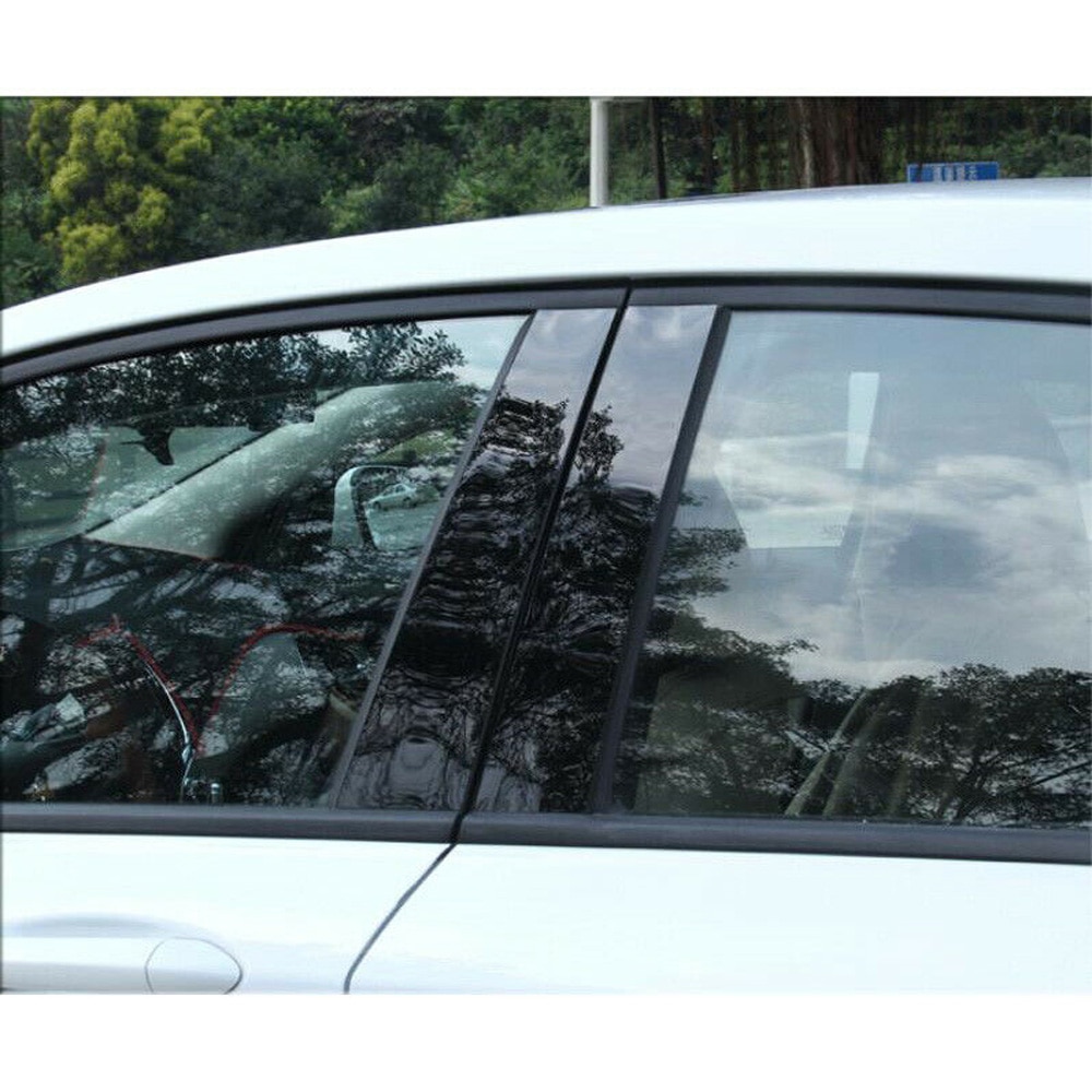 6 stuks autostijlstijl deurbekleding zwarte plastic strip stickerset voor mazda