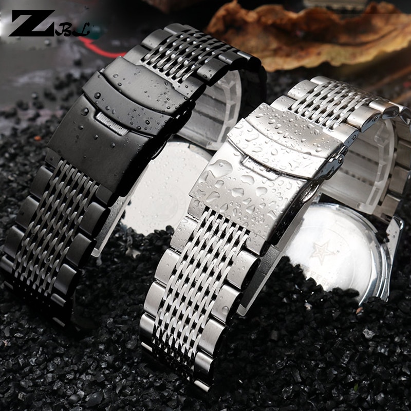 Rostfritt stål klockarmband 20mm 22 24mm solid metall klockarmband för huawei samsung klockarmband armbandsur armband