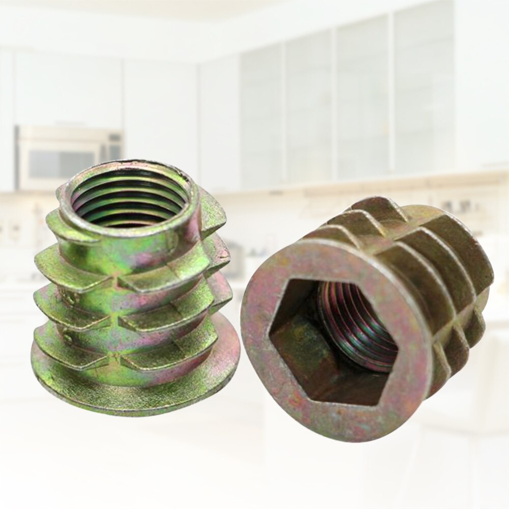Tornillo de accionamiento hexagonal de inserción roscada, tornillo de aleación de Zinc, tornillo de sujeción para muebles, tablero de fibra de madera contrachapada, 40 Uds.