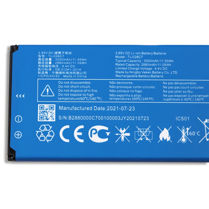 For Alcatel TLi028C1 TLi028C7 Battery 3000mAh Mobile Phone Replacement Batteria Batterie Accumulator AKKU