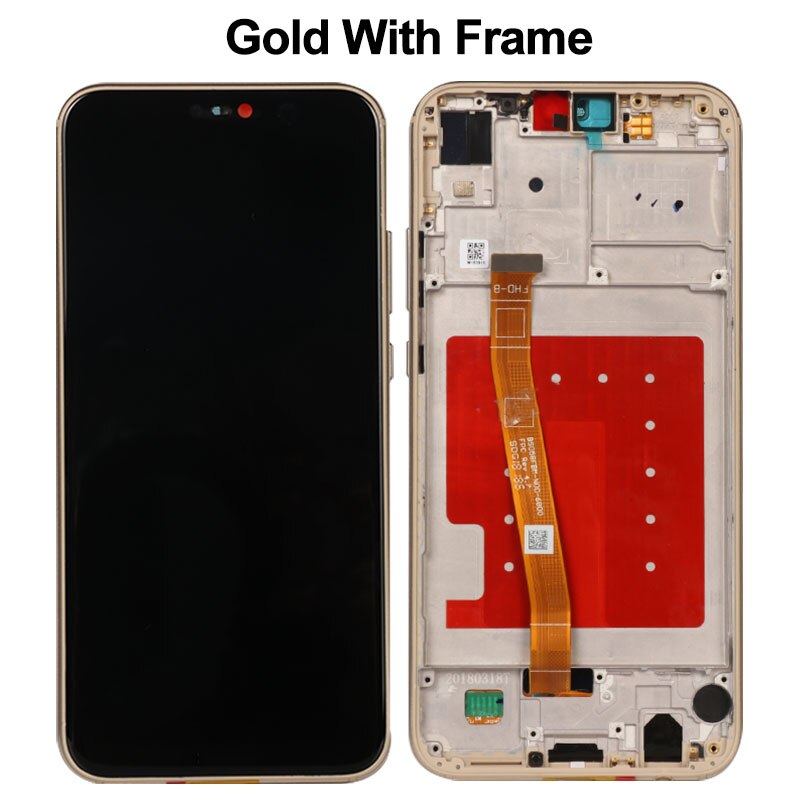 For Huawei P20 Lite LCD Display+Touch Screen Digitizer Replacement Assembly For Huawei P 20 Lite/ Nova 3E ANE-LX1 ANE-LX3 5.84": Gold With Frame