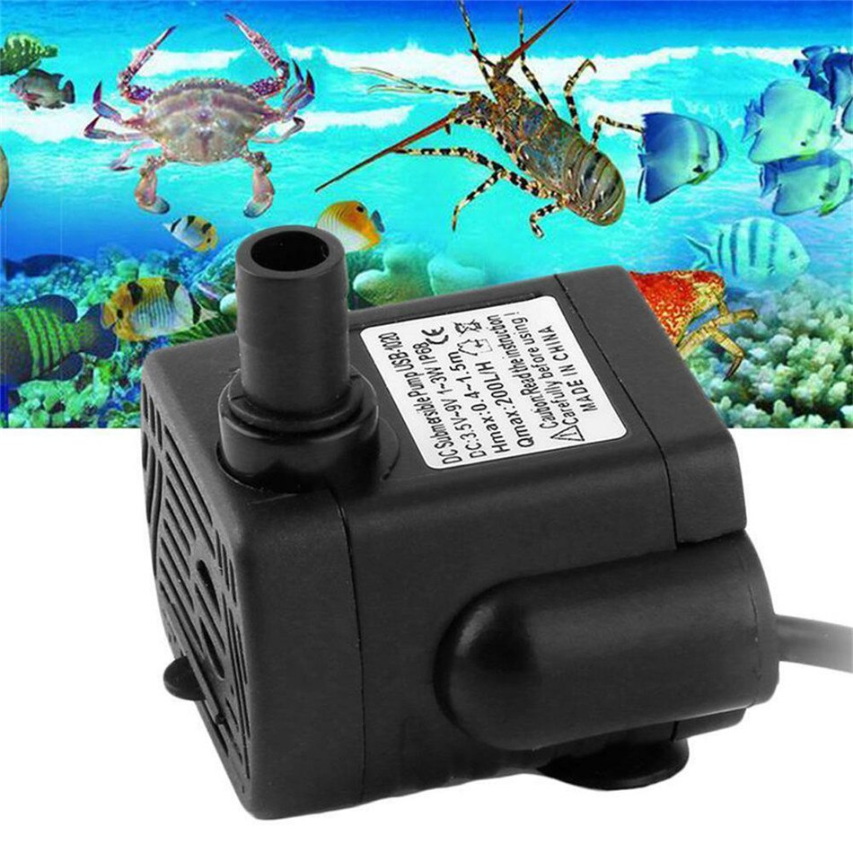 VOGVIGO DC3.5-9V 3W Brushless DC Submersible Water Pump USB Fountain Fish Tank Pump Usb Air Pump